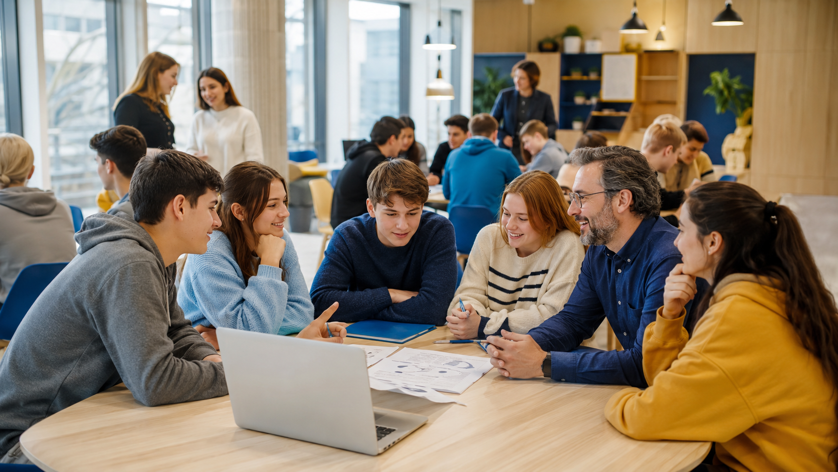Ukrainian students and mentors collaborating